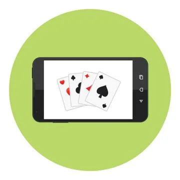 Mobile Gambling Cards Stock Illustration