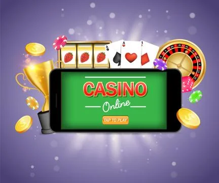 Mobile gambling vector poster banner design template Stock Illustration