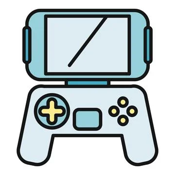 Mobile game console with smartphone for gaming Stock Illustration