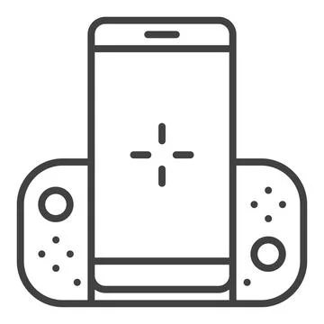 Mobile Game Controller vector Gamepad for Smartphone outline icon or symbol Illustrazione stock