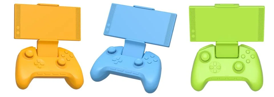 Mobile Game Controllers that come equipped with advanced screens for use Stock Illustration