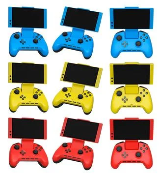 Mobile Game Controllers that come equipped with advanced screens for use Stock Illustration