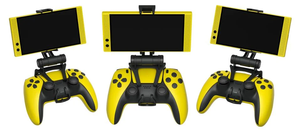 Mobile Game Controllers that come equipped with advanced screens for use Stock Illustration