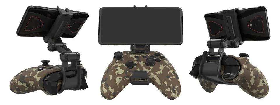Mobile Game Controllers that come equipped with advanced screens for use Stock Illustration