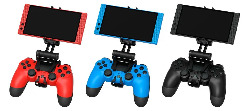 Mobile Game Controllers that come equipped with advanced screens for use Stock Illustration