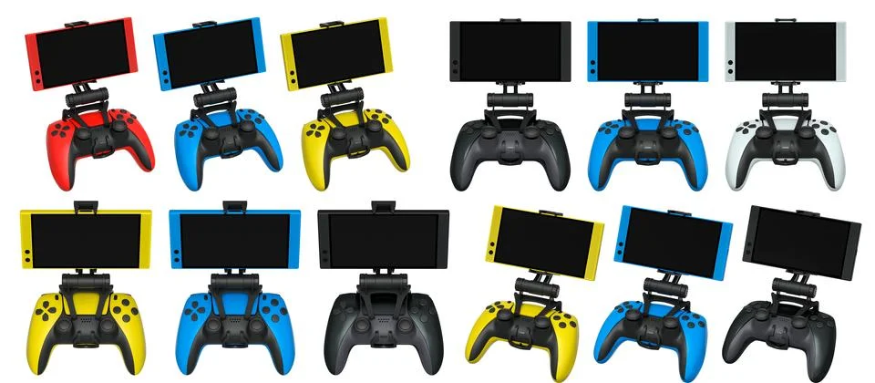 Mobile Game Controllers that come equipped with advanced screens for use Stock Illustration