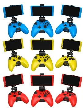 Mobile Game Controllers that come equipped with advanced screens for use Stock Illustration