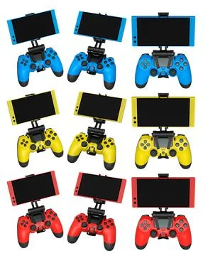 Mobile Game Controllers that come equipped with advanced screens for use Stock Illustration