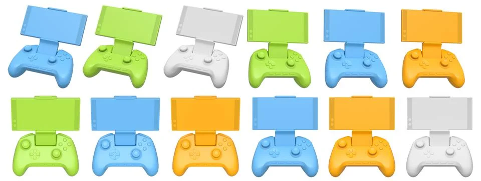 Mobile Game Controllers that come equipped with advanced screens for use Stock Illustration