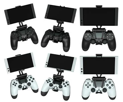 Mobile Game Controllers that come equipped with advanced screens for use 스톡 일러스트