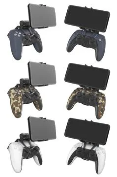 Mobile Game Controllers that come equipped with advanced screens for use 스톡 일러스트