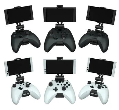 Mobile Game Controllers that come equipped with advanced screens for use 스톡 일러스트