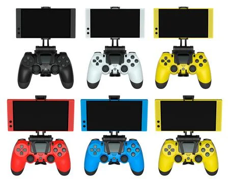 Mobile Game Controllers that come equipped with advanced screens for use Illustrazione stock