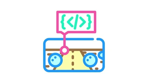 Mobile game development color icon animation Stock Footage 327266990