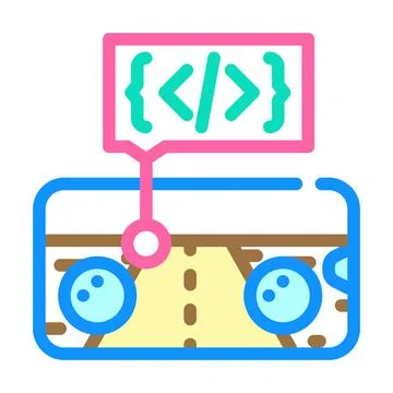 Mobile game development color icon vector illustration Stock Illustration