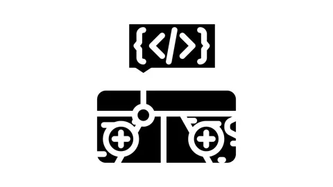 Mobile game development glyph icon animation Stock Footage 326743023