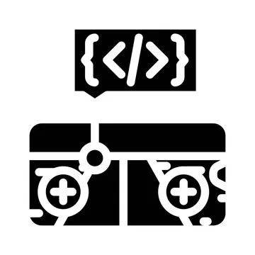 Mobile game development glyph icon vector illustration Illustrazione stock