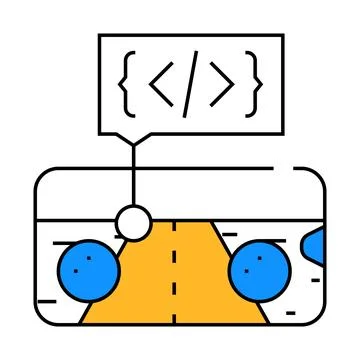 Mobile game development icon color illustration Stockillustratie