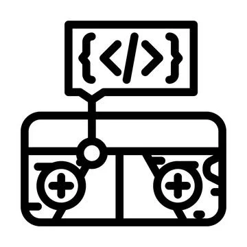 Mobile game development line icon vector illustration イラスト素材