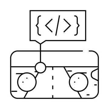 Mobile game development line icon vector illustration イラスト素材