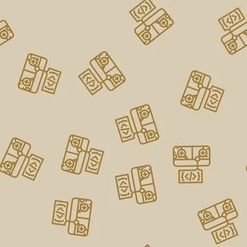 Mobile game development line vector seamless pattern Stock Illustration