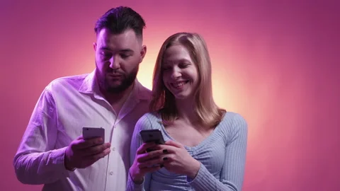 Mobile game funky couple online entertainment Stock Footage 233876091