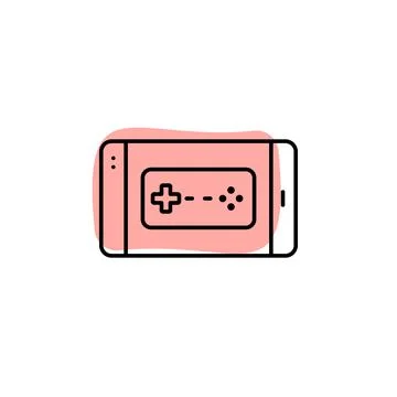 Mobile, game, game controller with color shadow vector icon in esport set Illustrazione stock