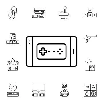 Mobile, game, game controller flat vector icon in esport pack イラスト素材