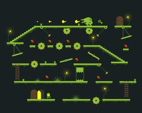 Mobile game level platform interface Stock Illustration