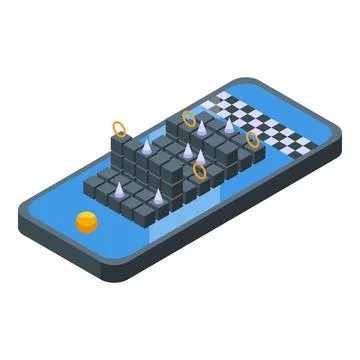 Mobile gameplay icon isometric vector. Game machine Stock Illustration