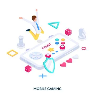 Mobile gaming concept.  Stock Illustration