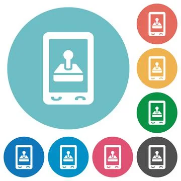 Mobile gaming flat round icons イラスト素材