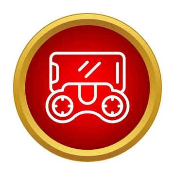 Mobile gaming smartphone controller icon in red circle 스톡 일러스트
