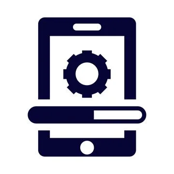 Mobile, gear, setting, update, software, mobile setting update icon Stock Illustration