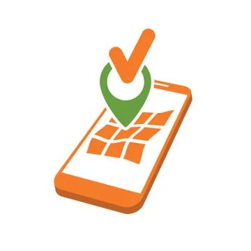 Mobile geo location Stock Illustration