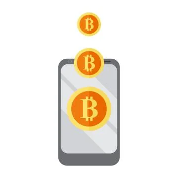 Mobile Get Bitcoin Vector Illustration Graphic Illustration