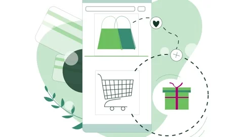 Mobile Gifting and E-commerce Illustration Stock Footage 333693044