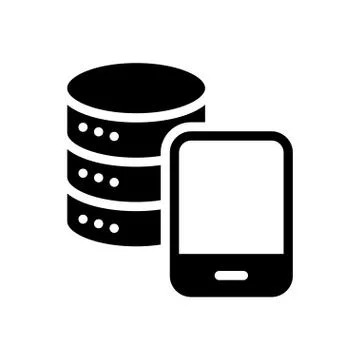 Mobile glyph flat icon 스톡 일러스트