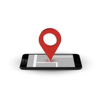 Mobile GPS navigation concept isolated on white background. Vector illustrati Stock Illustration