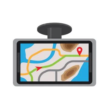 Mobile gps navigation with map. Stock Illustration