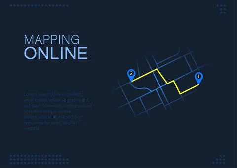 Mobile gps navigation map with pointer on screen smartphone. Tracking online Illustrazione stock