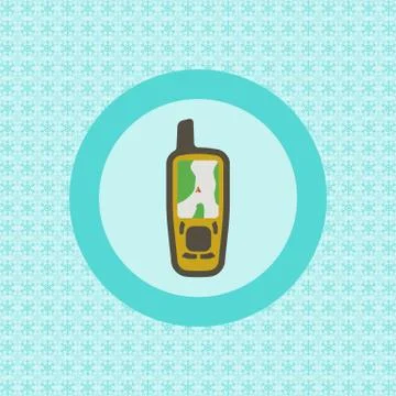 Mobile gps receiver flat icon Stock Illustration