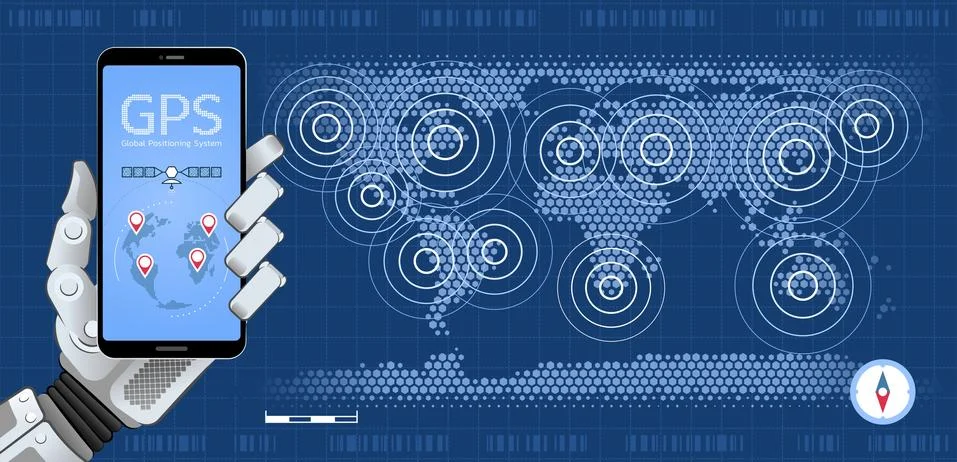 Mobile GPS Tracker Stock Illustration