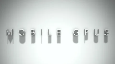 Mobile gpus 3D title animation with shadows on a white background Stock Footage 297021506