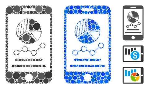 Mobile Graphs Composition Icon of Circle Dots Illustrazione stock