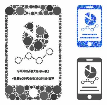 Mobile graphs Mosaic Icon of Circle Dots Illustrazione stock