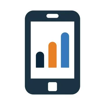 Mobile, growth, graph, mobile growth graph icon Stock Illustration