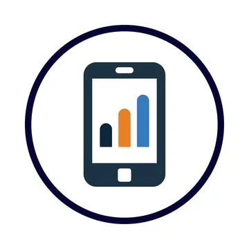 Mobile, growth, graph, mobile growth graph icon Stock Illustration