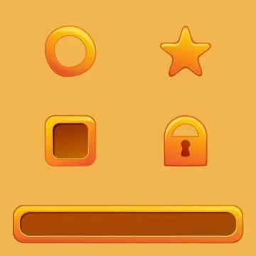 Mobile gui glossy elements for ui game Stock Illustration
