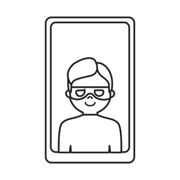 Mobile hacker character on white background Stock Illustration